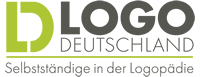 Logo für LOGO DEUTSCHLAND mit grünem und grauem Text. Das Design zeigt links ein stilisiertes „LD“ und darunter in Grau den Schriftzug „Selbstständige in der Logopädie“.